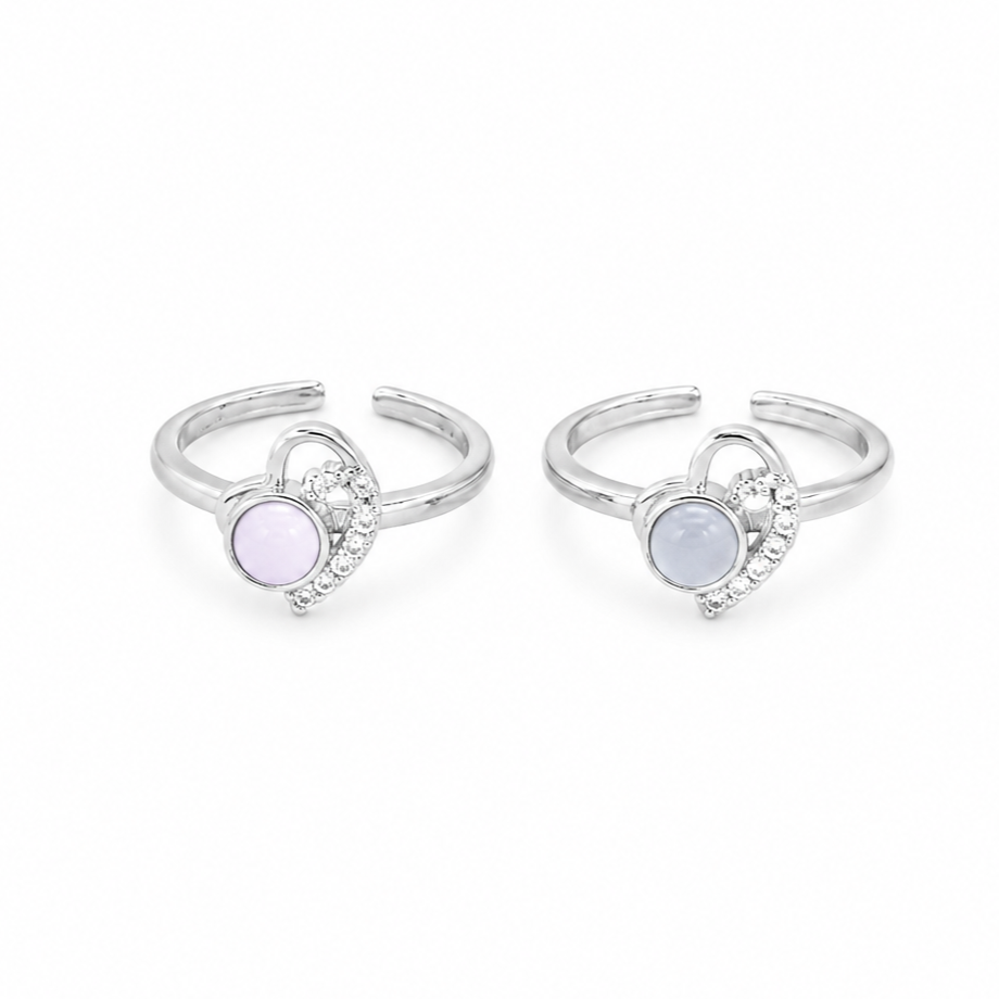 Opal Heart Toe Ring – 925 Sterling Silver – OYA by Gemkara view 1