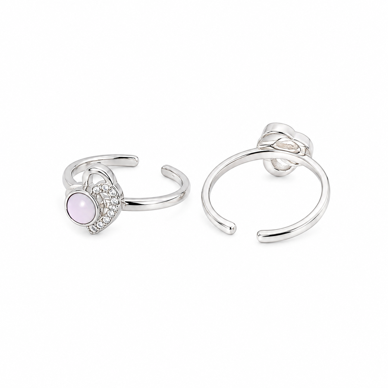 Opal Heart Toe Ring – 925 Sterling Silver – OYA by Gemkara view 3