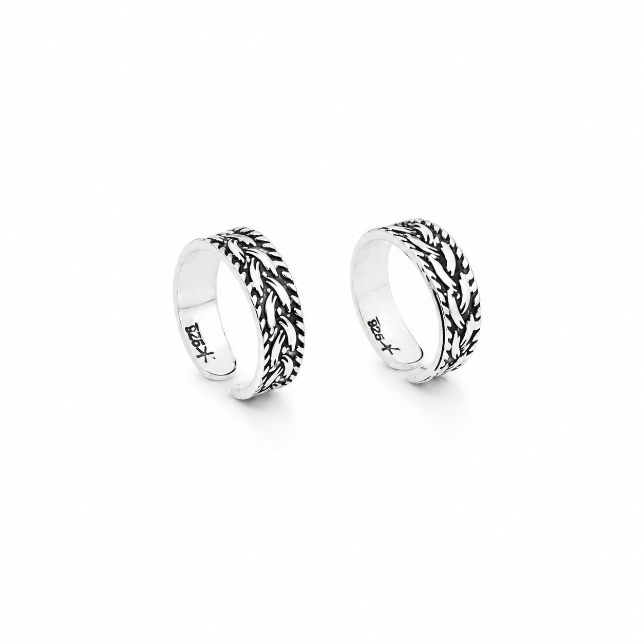 Braided Silver Toe Ring – OYA by Gemkara view 3