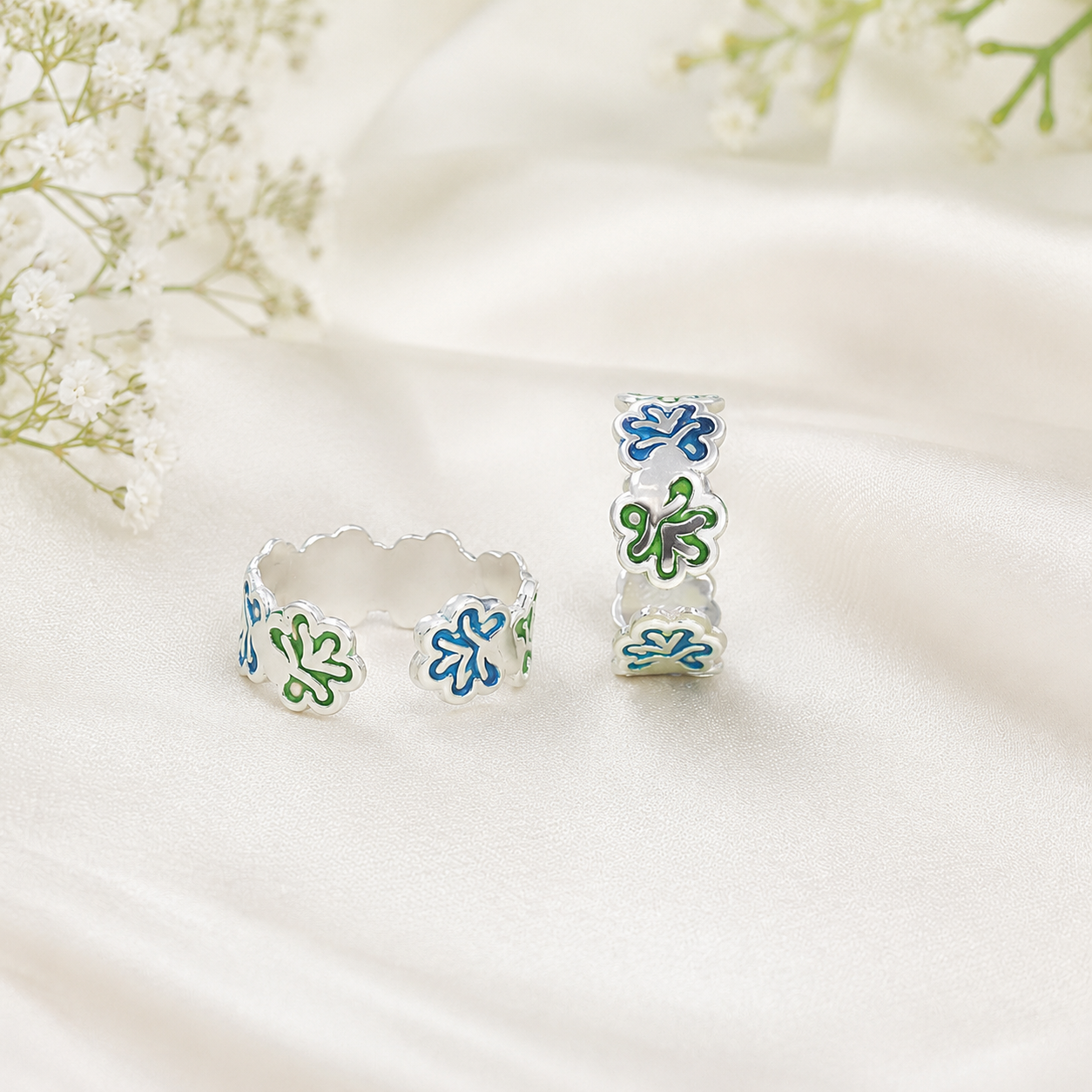 Floral Charm Toe Ring – 925 Sterling Silver – OYA by Gemkara view 3
