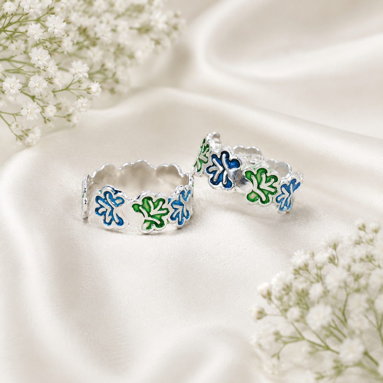 Floral Charm Toe Ring – 925 Sterling Silver – OYA by Gemkara view 4