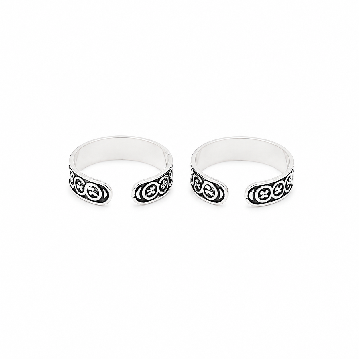Smiley Silver Toe Ring – OYA by Gemkara view 3