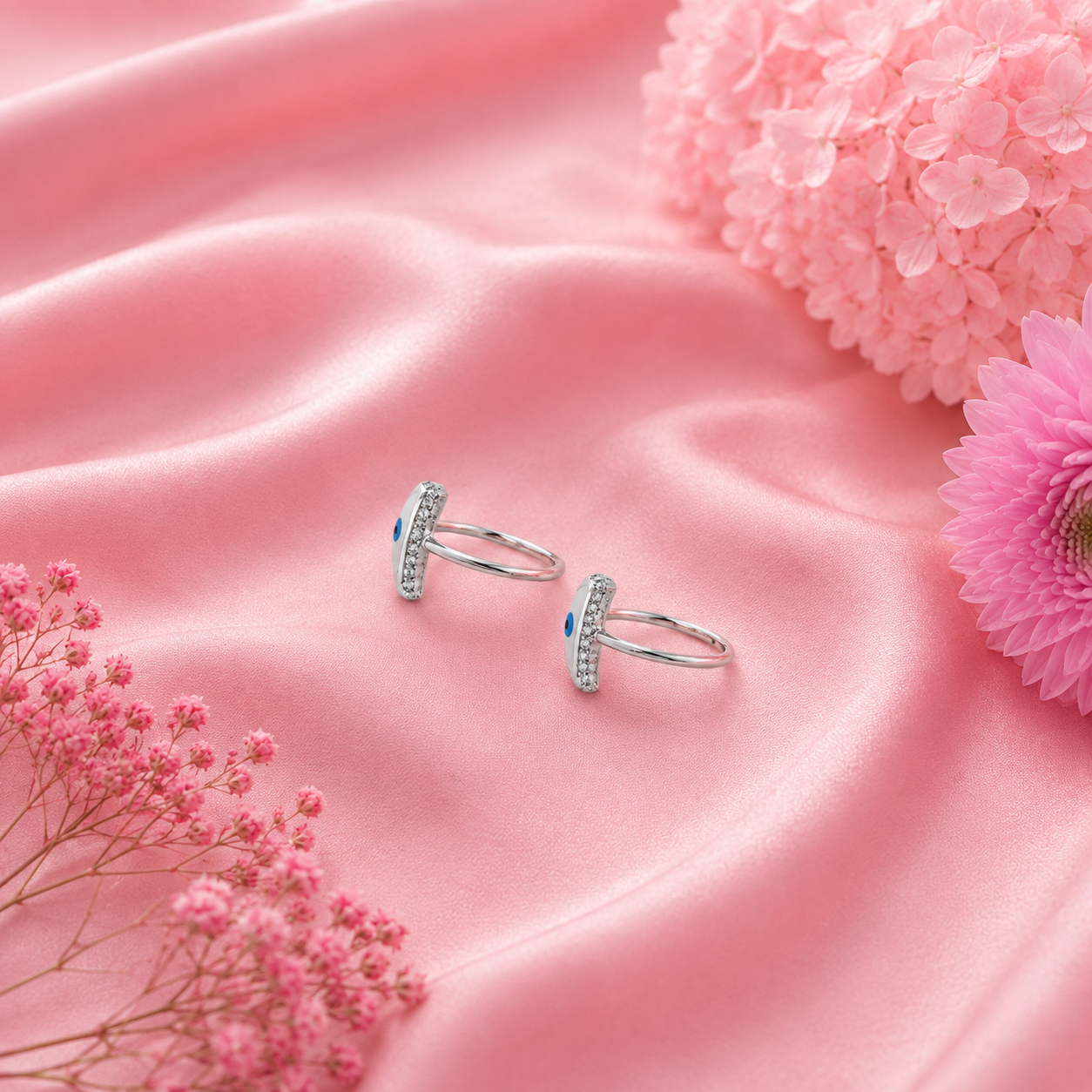Luna Evil Eye Toe Ring – 925 Sterling Silver – OYA by Gemkara view 3