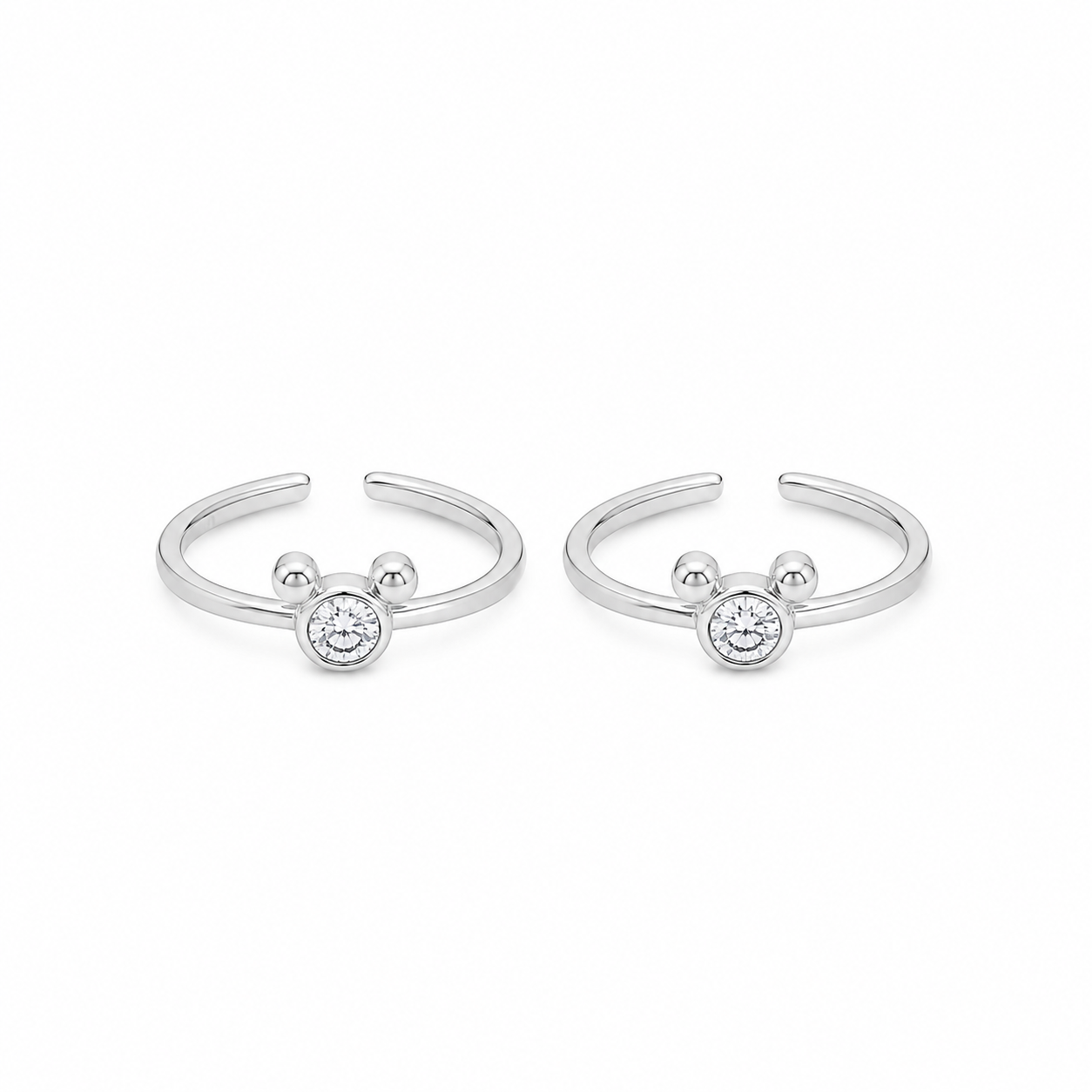 Mickey Silver Toe Ring – OYA by Gemkara view 1