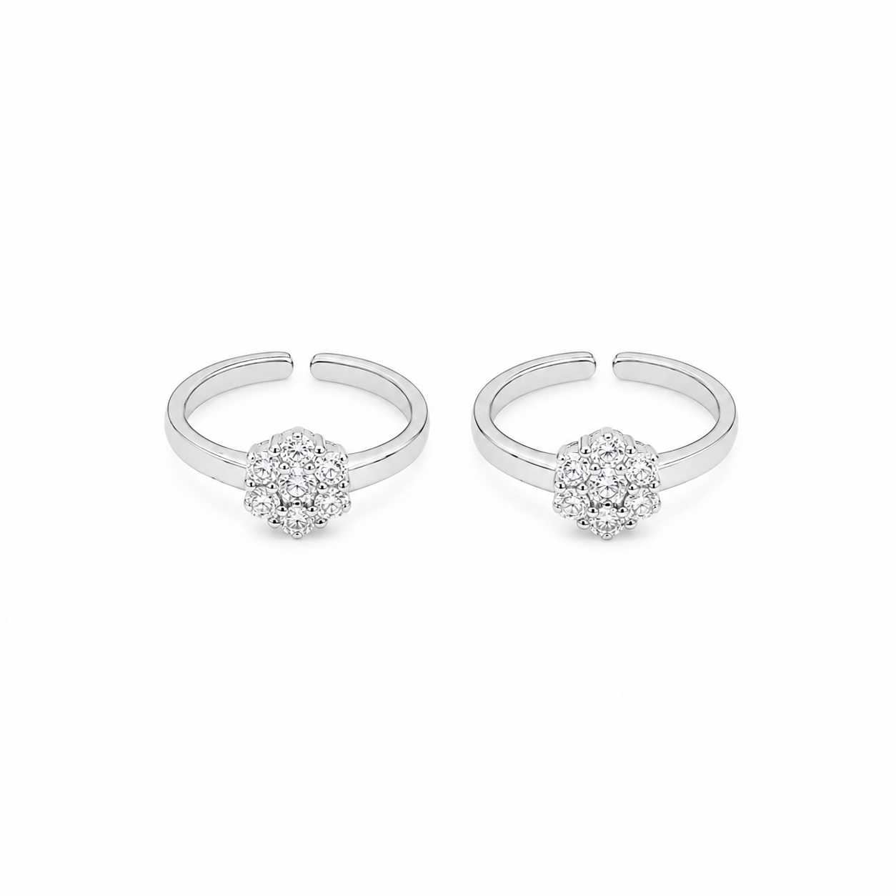 Bloom Silver Toe Ring – OYA by Gemkara view 1