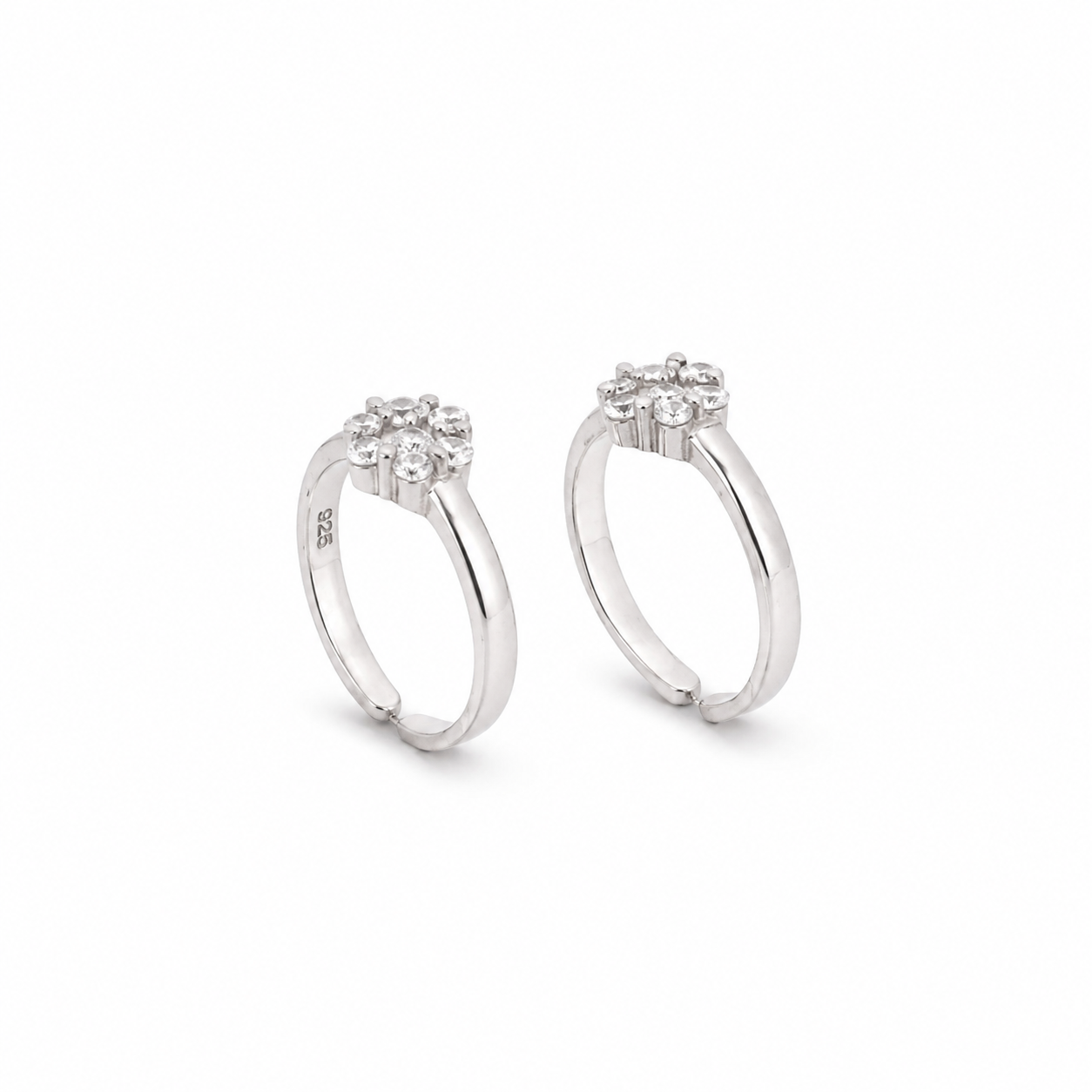 Bloom Silver Toe Ring – OYA by Gemkara view 3