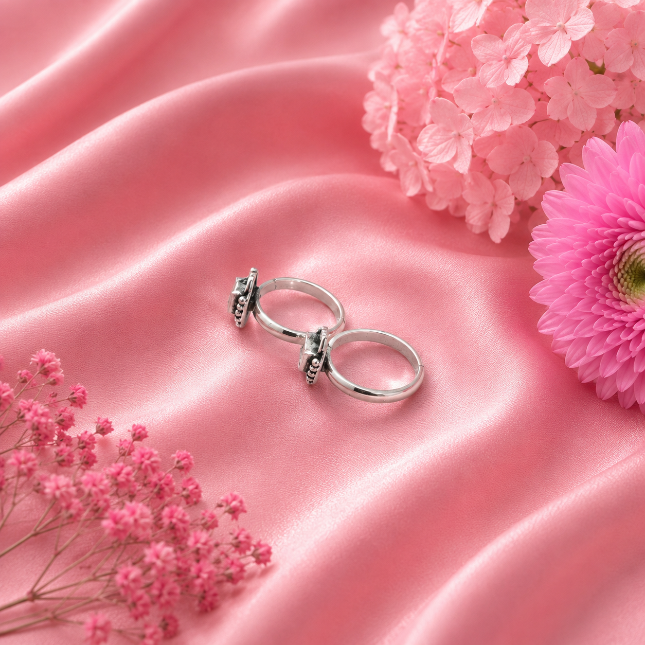 Vintage Square Toe Ring – 925 Sterling Silver – OYA by Gemkara view 3