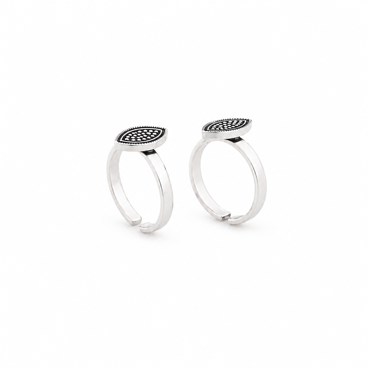 Marquise Silver Toe Ring – OYA by Gemkara view 3