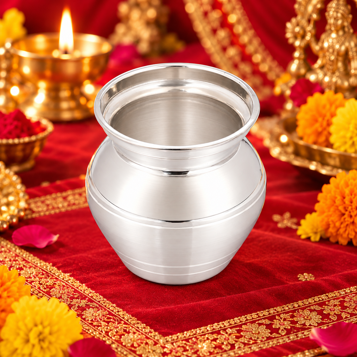 Plain Lining Designer Pooja Lota – 925 Sterling Silver – OYA by Gemkara view 2