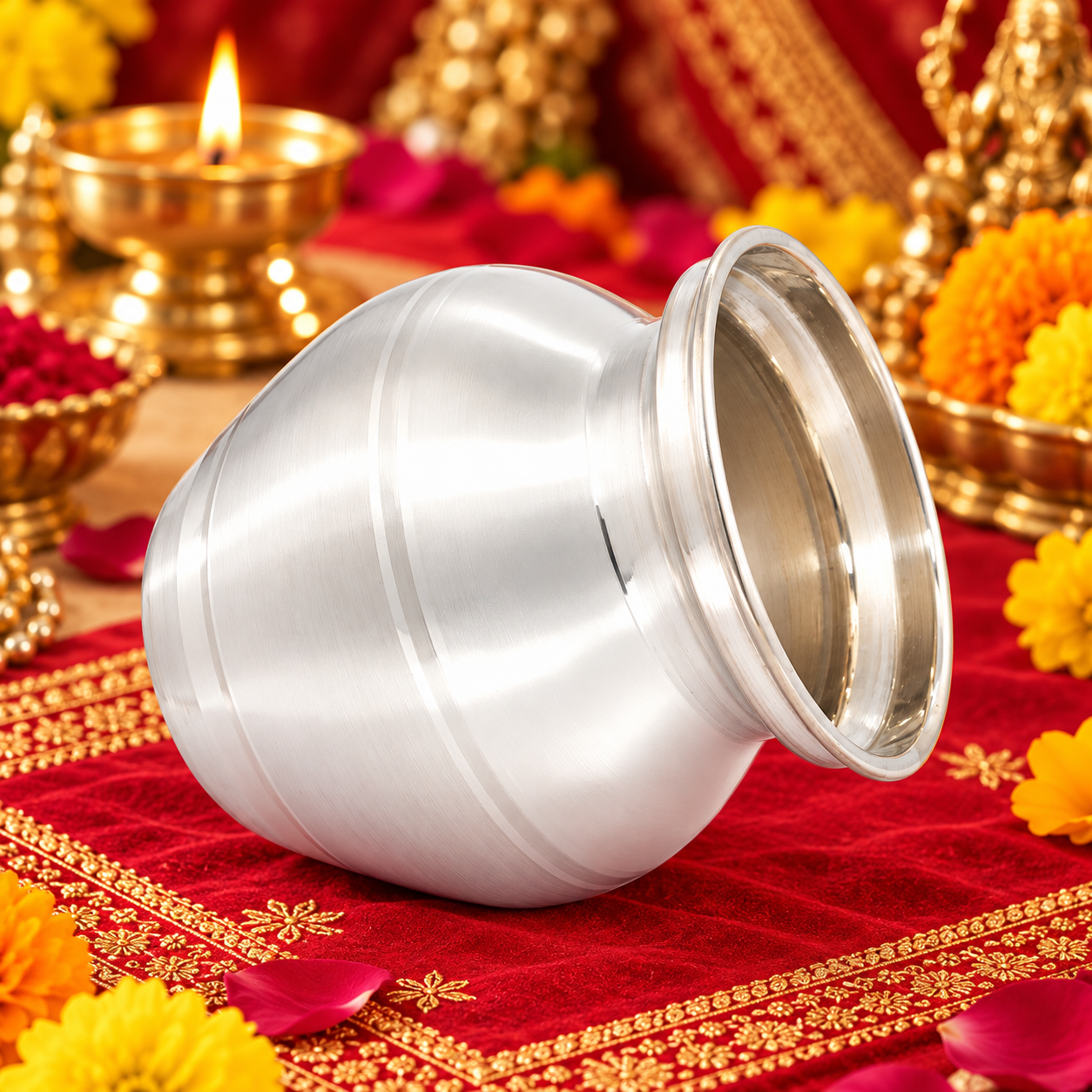 Plain Lining Designer Pooja Lota – 925 Sterling Silver – OYA by Gemkara view 3