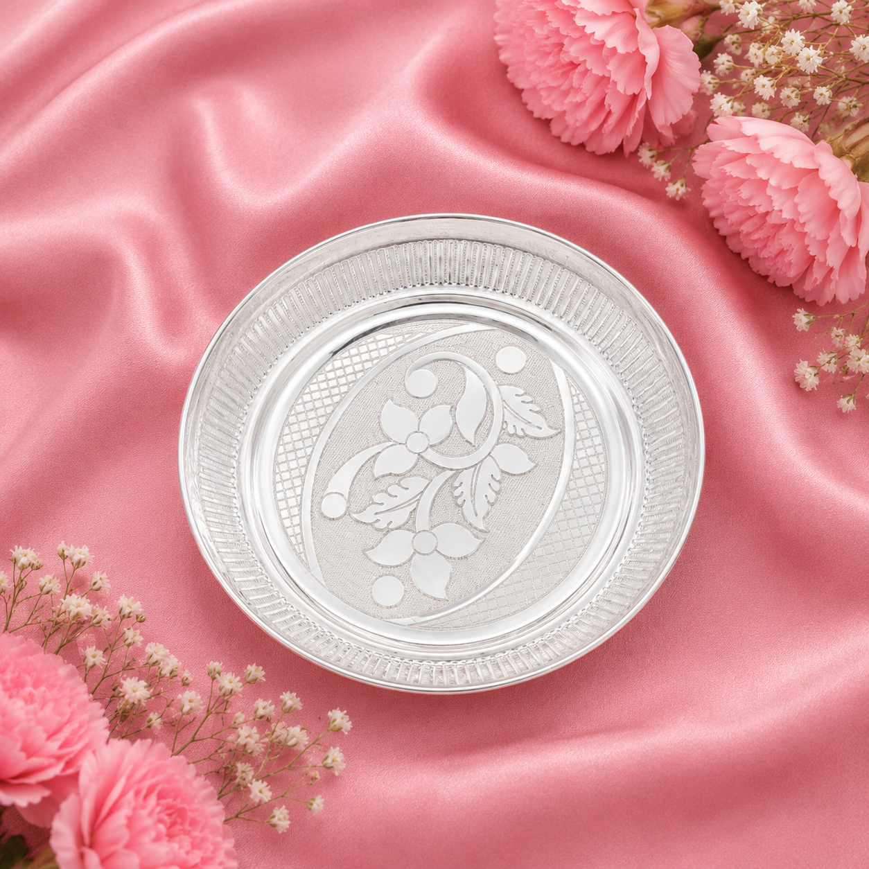 Sterling Silver Serving Tray – OYA by Gemkara view 3