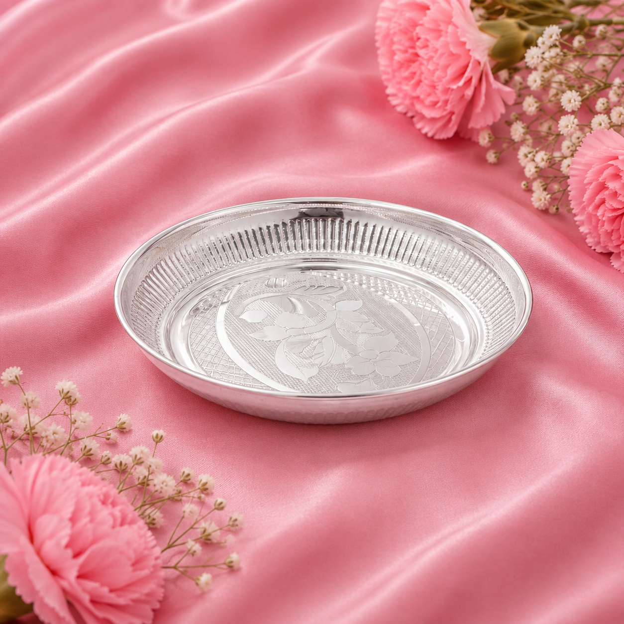 Sterling Silver Serving Tray – OYA by Gemkara view 4