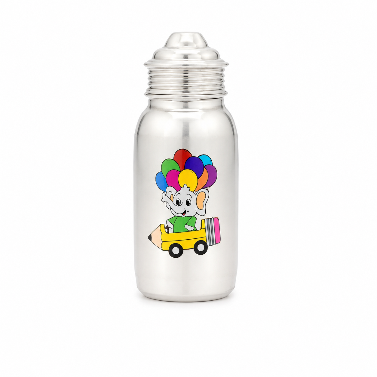 Sterling Silver Water Bottle for Kids – OYA by Gemkara view 2