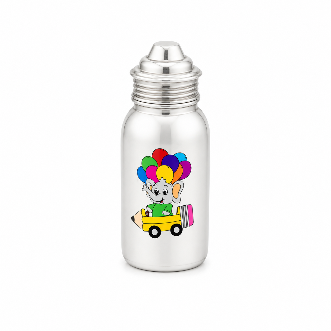Sterling Silver Water Bottle for Kids – OYA by Gemkara view 4
