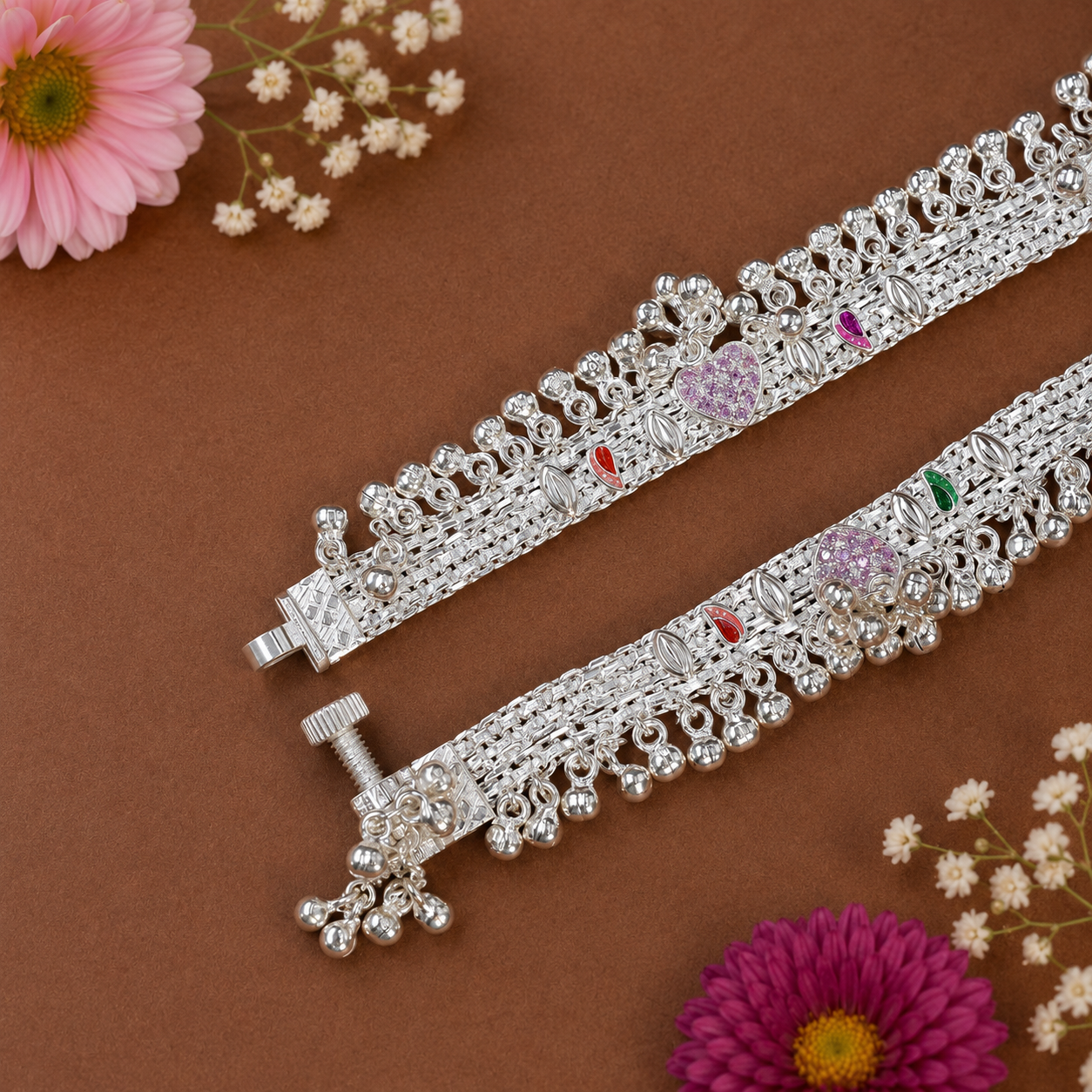 Rajsi Anklet – 925 Sterling Silver – OYA by Gemkara view 2