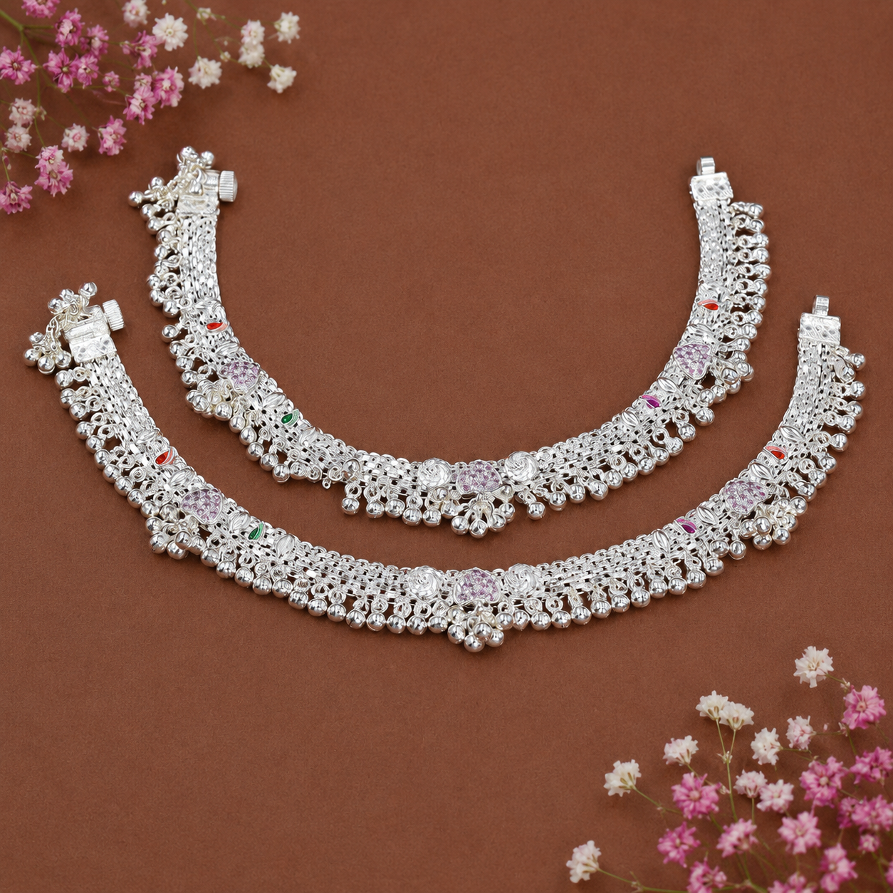 Rajsi Anklet – 925 Sterling Silver – OYA by Gemkara view 3