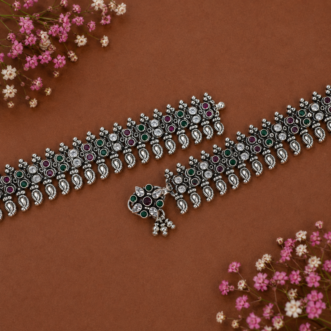 Mayuri Anklet – 925 Sterling Silver – OYA by Gemkara view 3