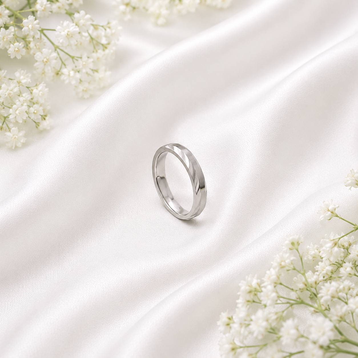 Chevron Silver Band – OYA by Gemkara view 3