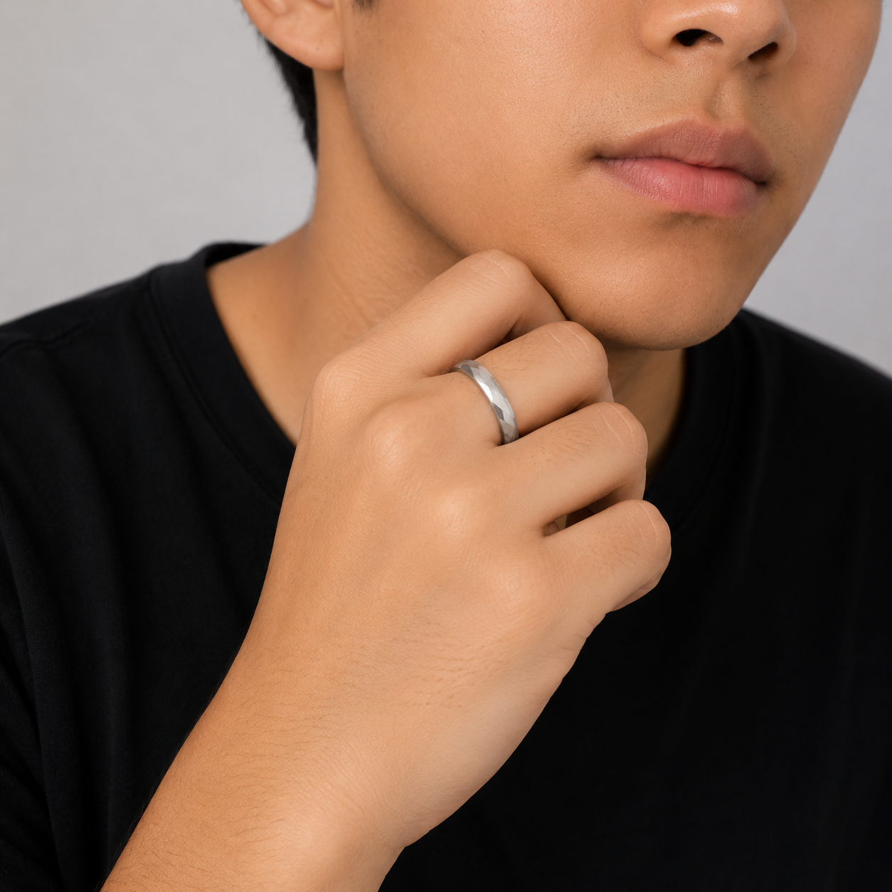 Chevron Silver Band – OYA by Gemkara view 4