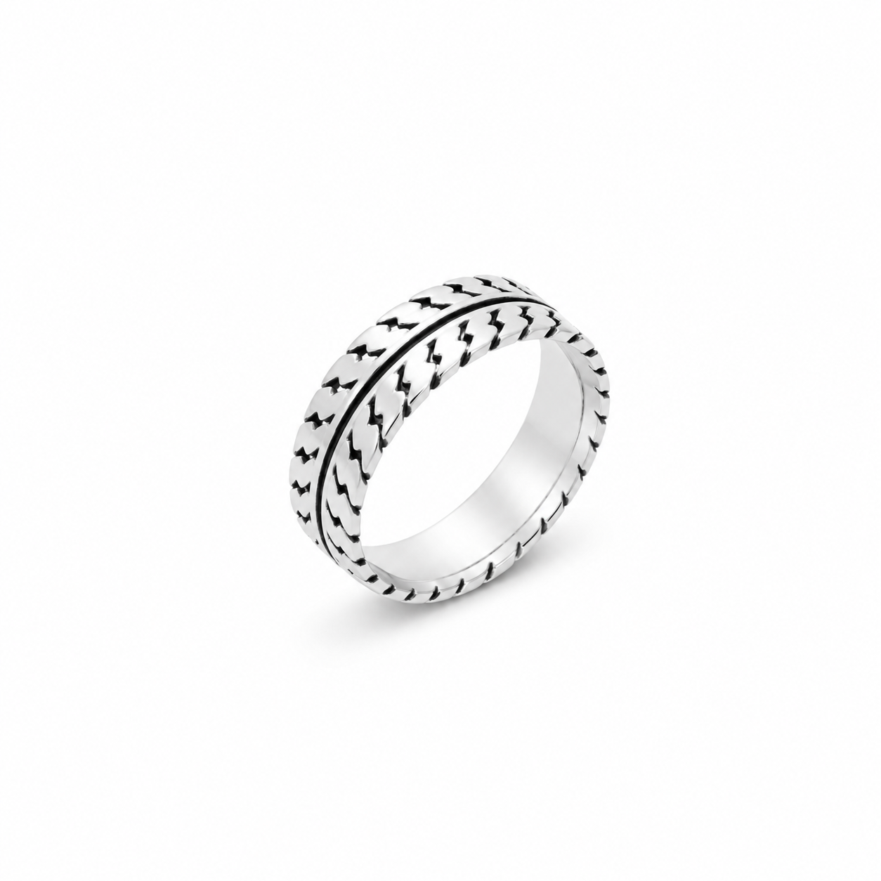 Braided Silver Band – OYA by Gemkara view 1