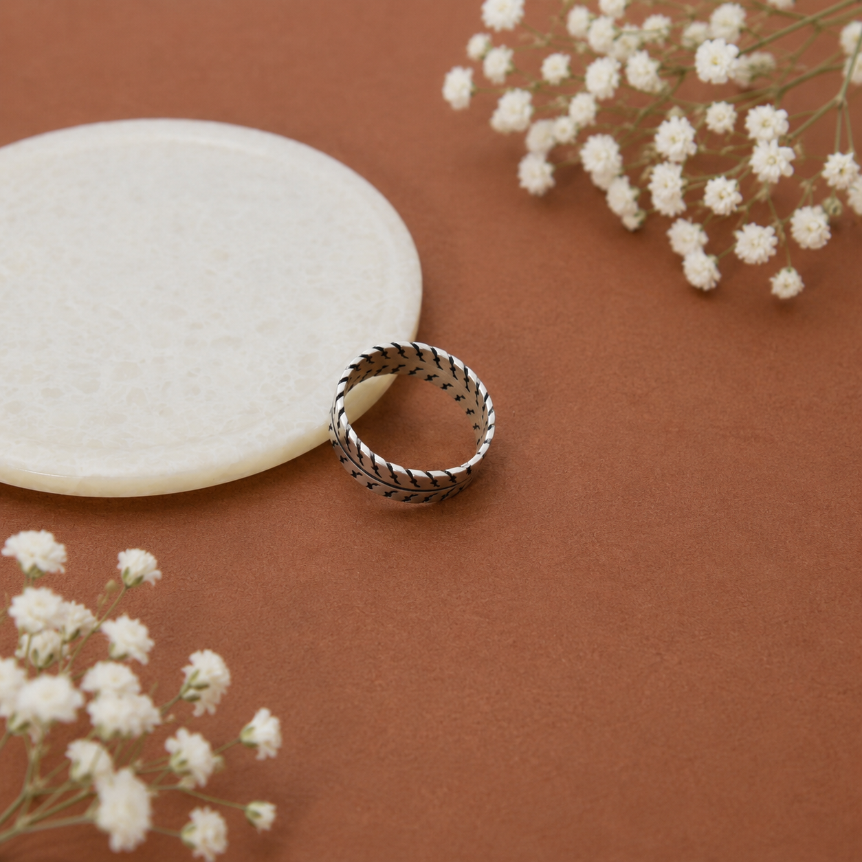 Braided Silver Band – OYA by Gemkara view 3