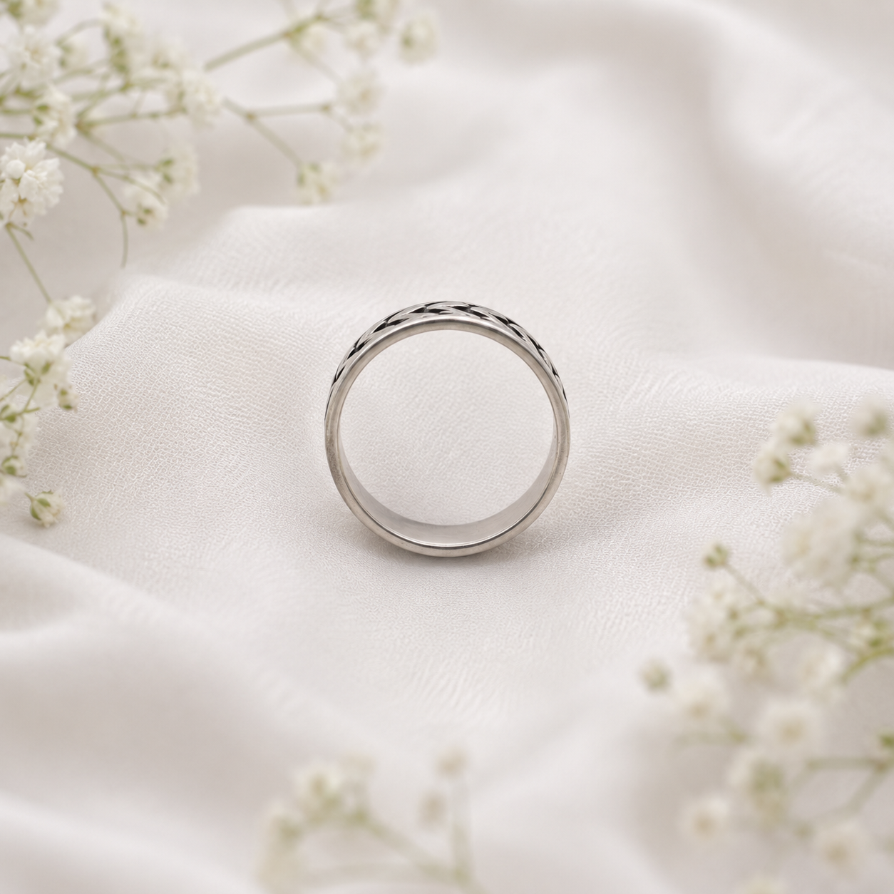 Textured Band Ring – 925 Sterling Silver – OYA by Gemkara view 4