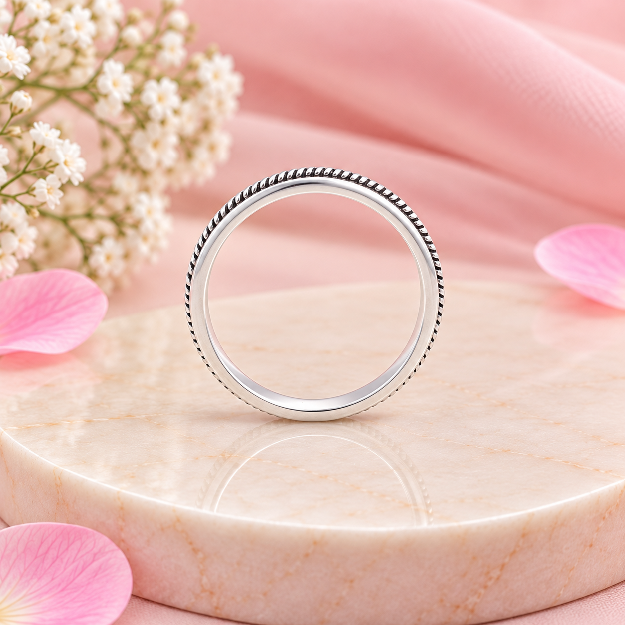 Textured Ring – 925 Sterling Silver – OYA by Gemkara view 4