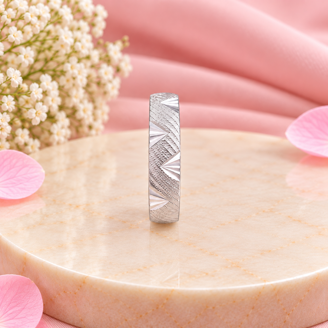 Geometric Textured Ring – 925 Sterling Silver – OYA by Gemkara view 4