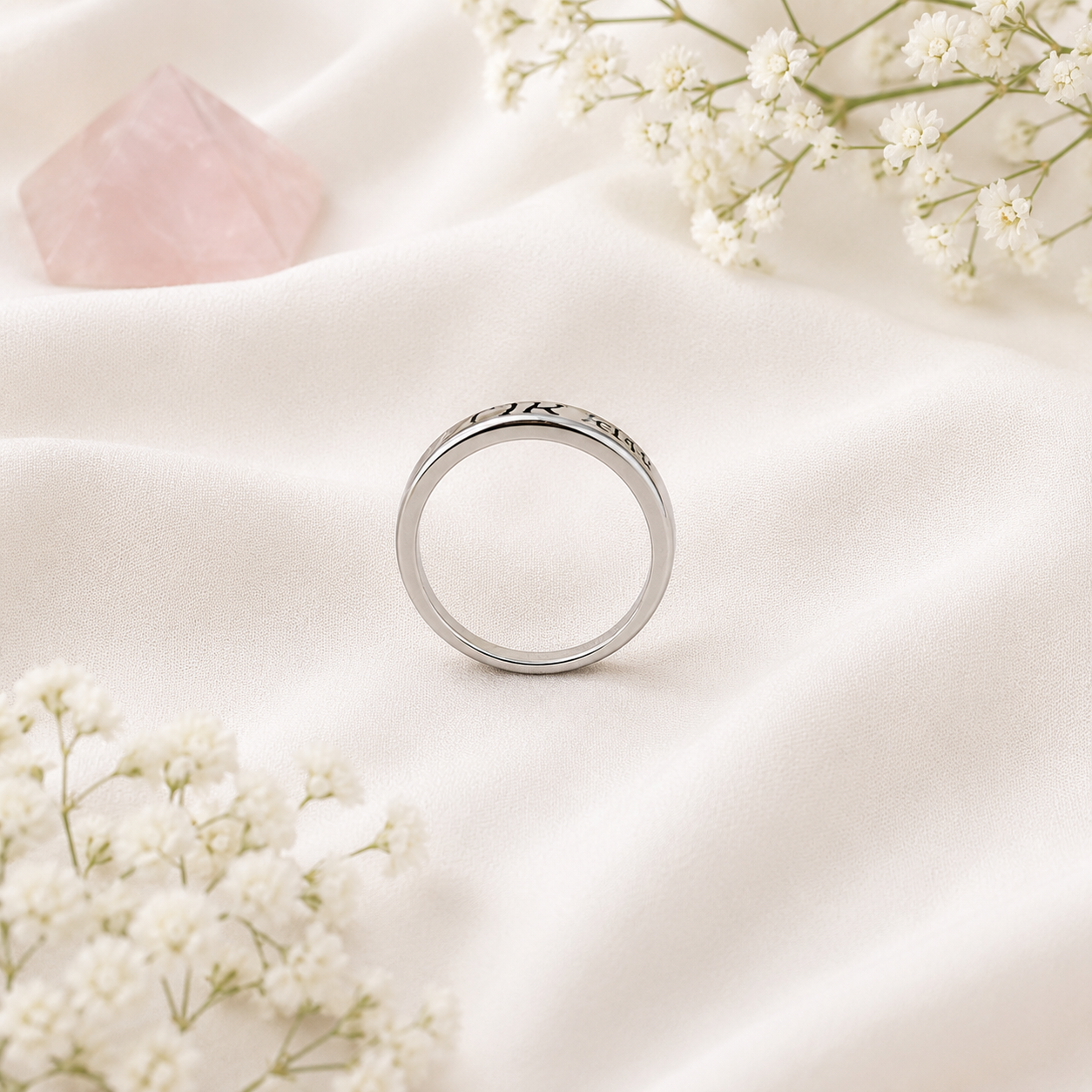 Initial Charm Ring – 925 Sterling Silver – OYA by Gemkara view 2