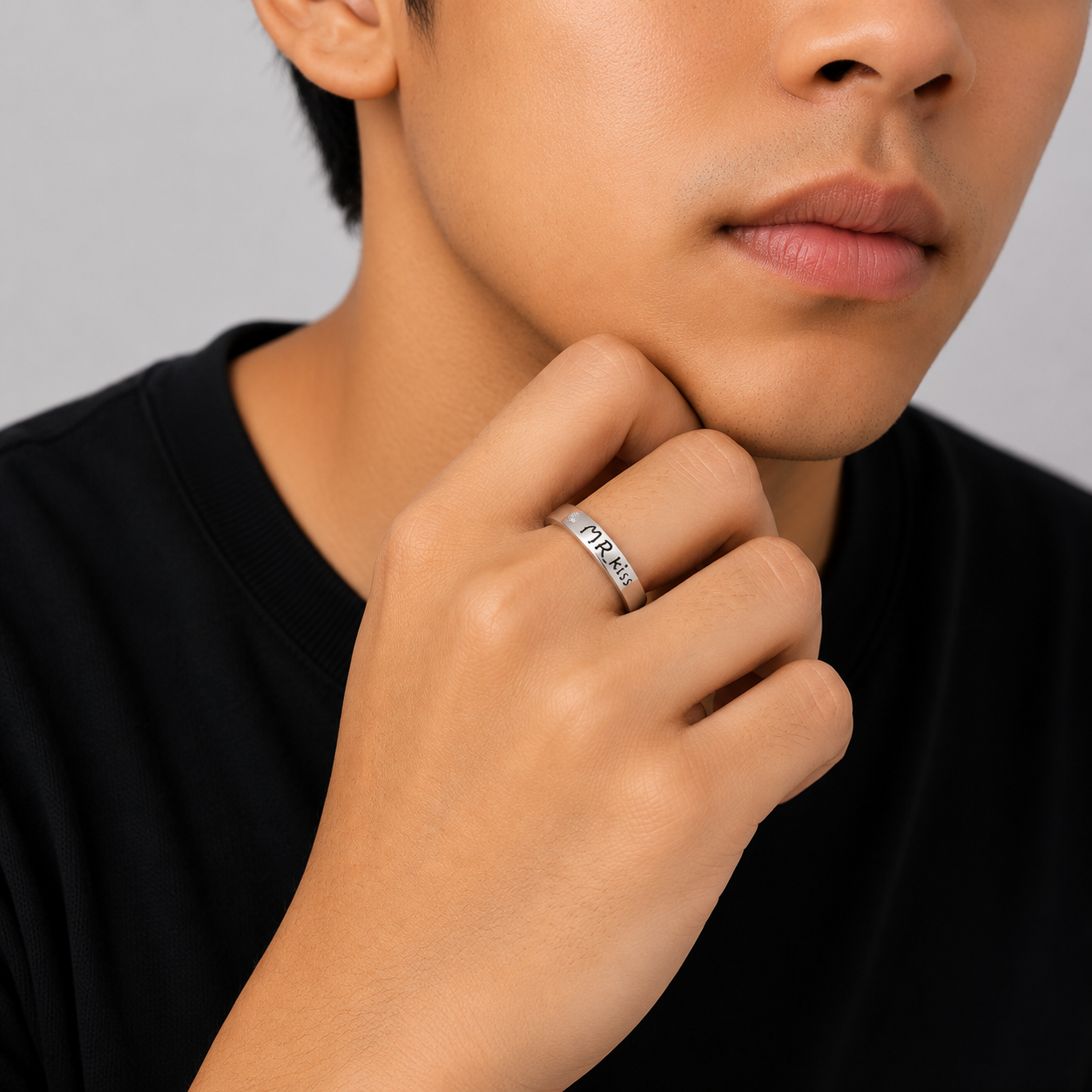 Initial Charm Ring – 925 Sterling Silver – OYA by Gemkara view 4