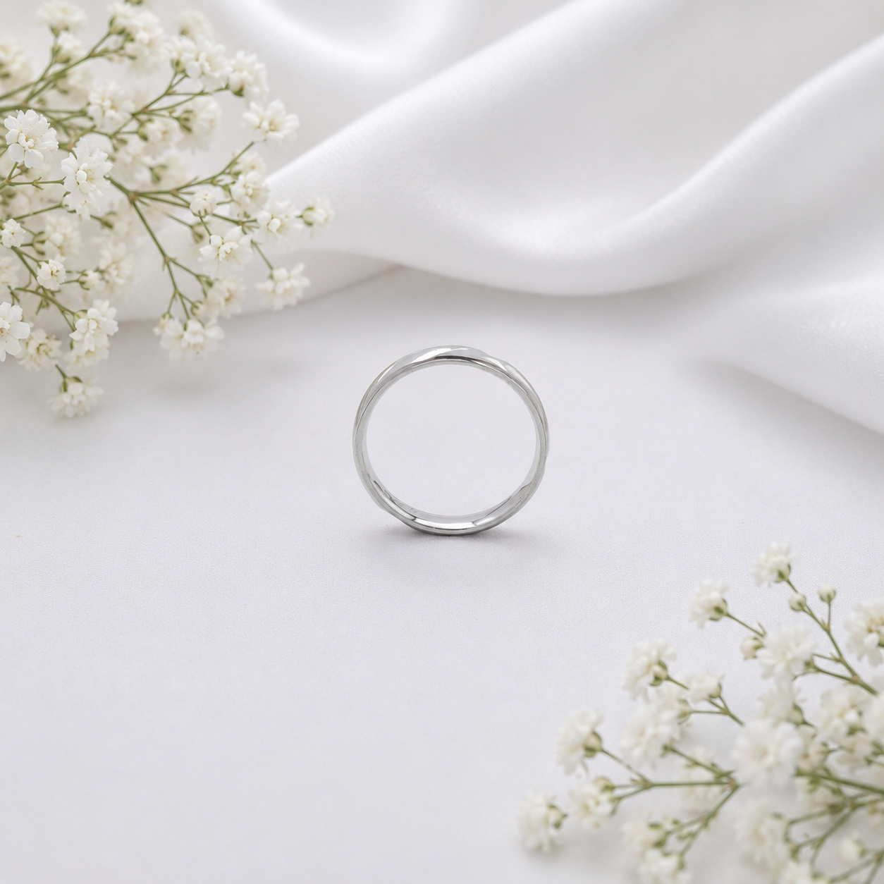 Feather Engraved Band – 925 Sterling Silver – OYA by Gemkara view 4