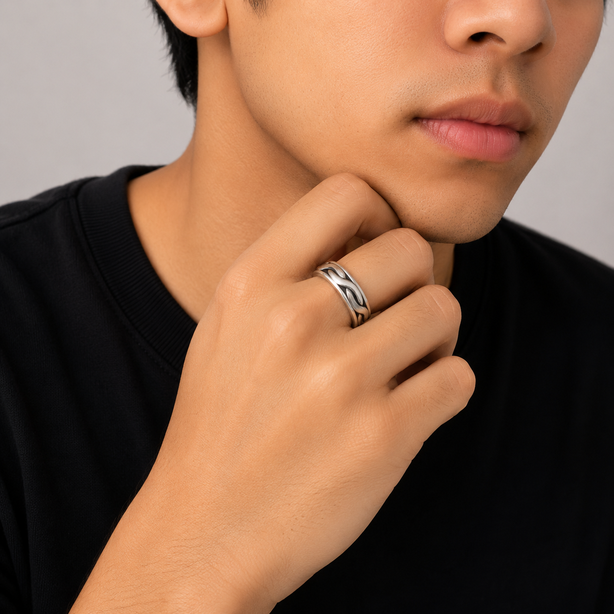 Chain Link Band – 925 Sterling Silver – OYA by Gemkara view 4