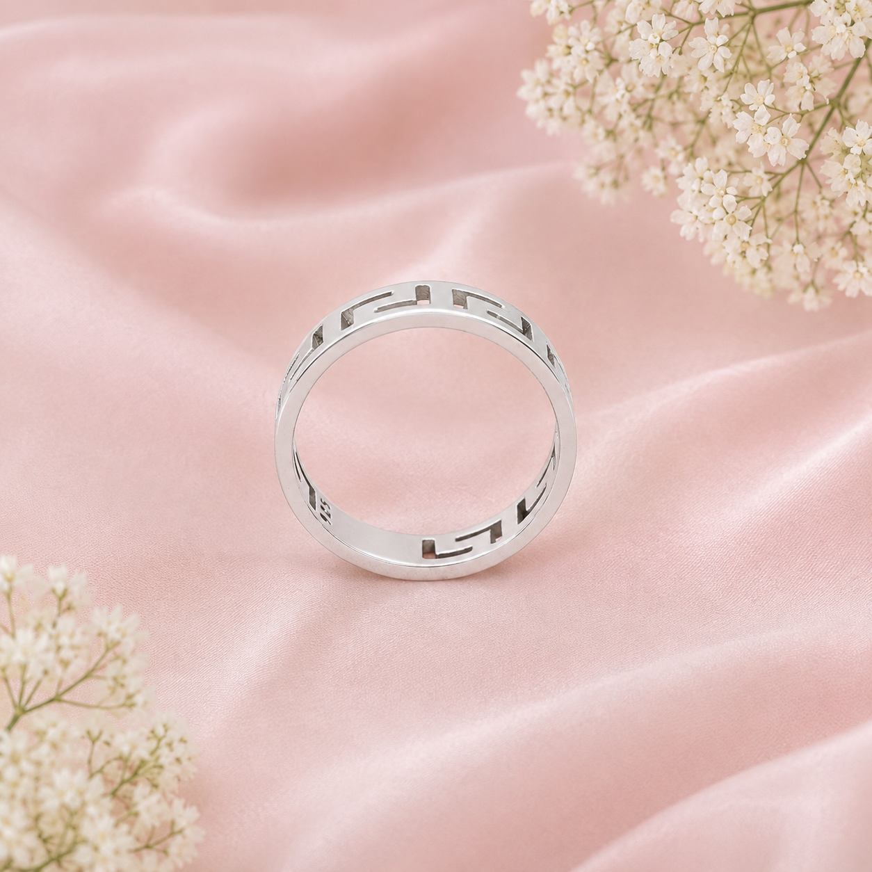 Greek Key Ring – 925 Sterling Silver – OYA by Gemkara view 2
