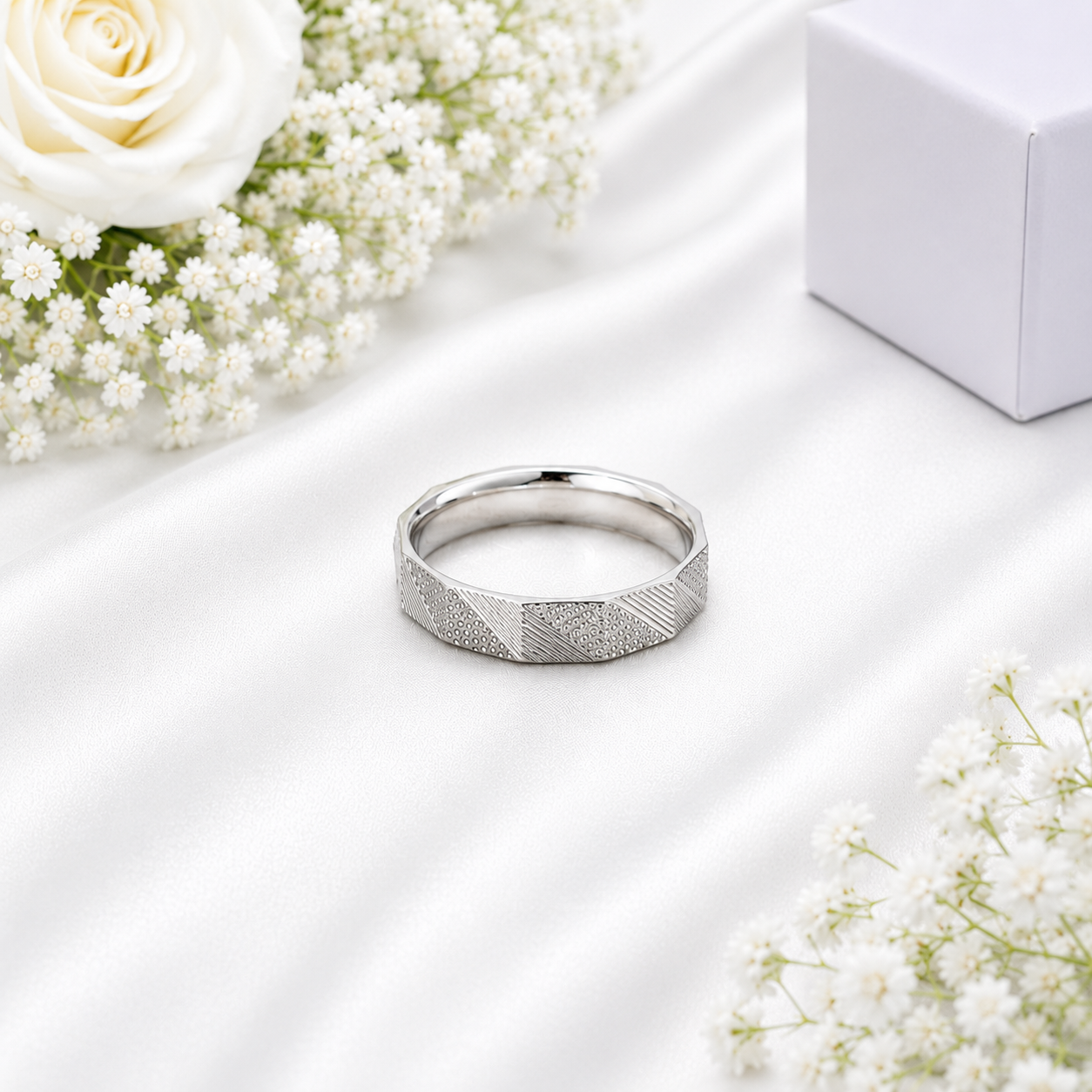 Prism Pattern Ring – 925 Sterling Silver – OYA by Gemkara view 3