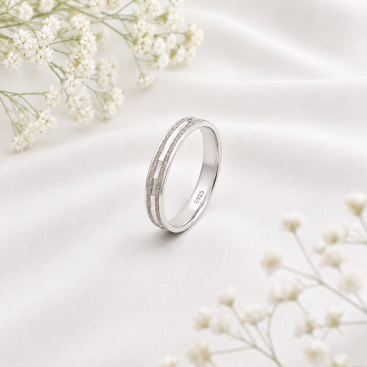 Double-Line Ring – 925 Sterling Silver – OYA by Gemkara view 1