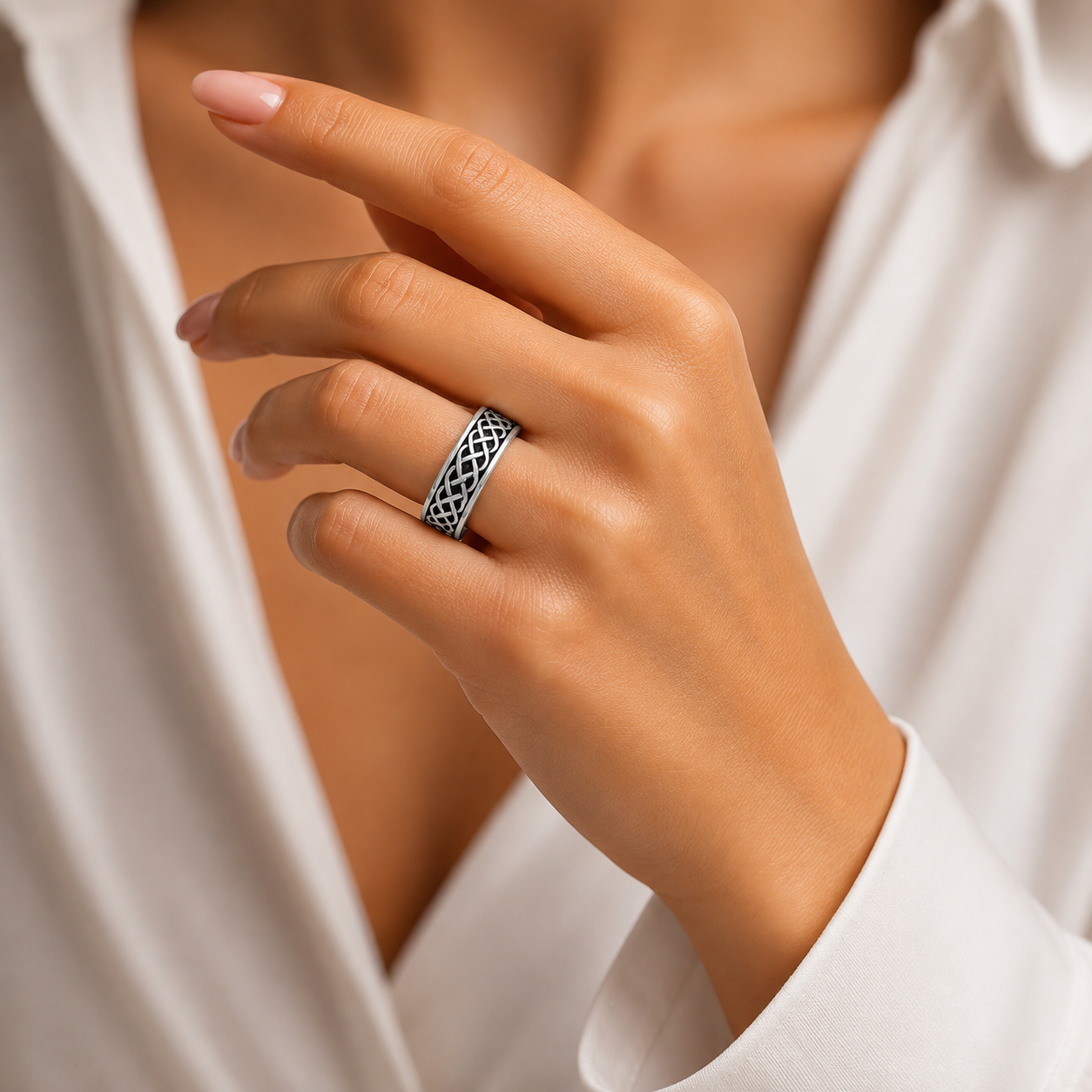 Celtic Knot Ring – 925 Sterling Silver – OYA by Gemkara view 2