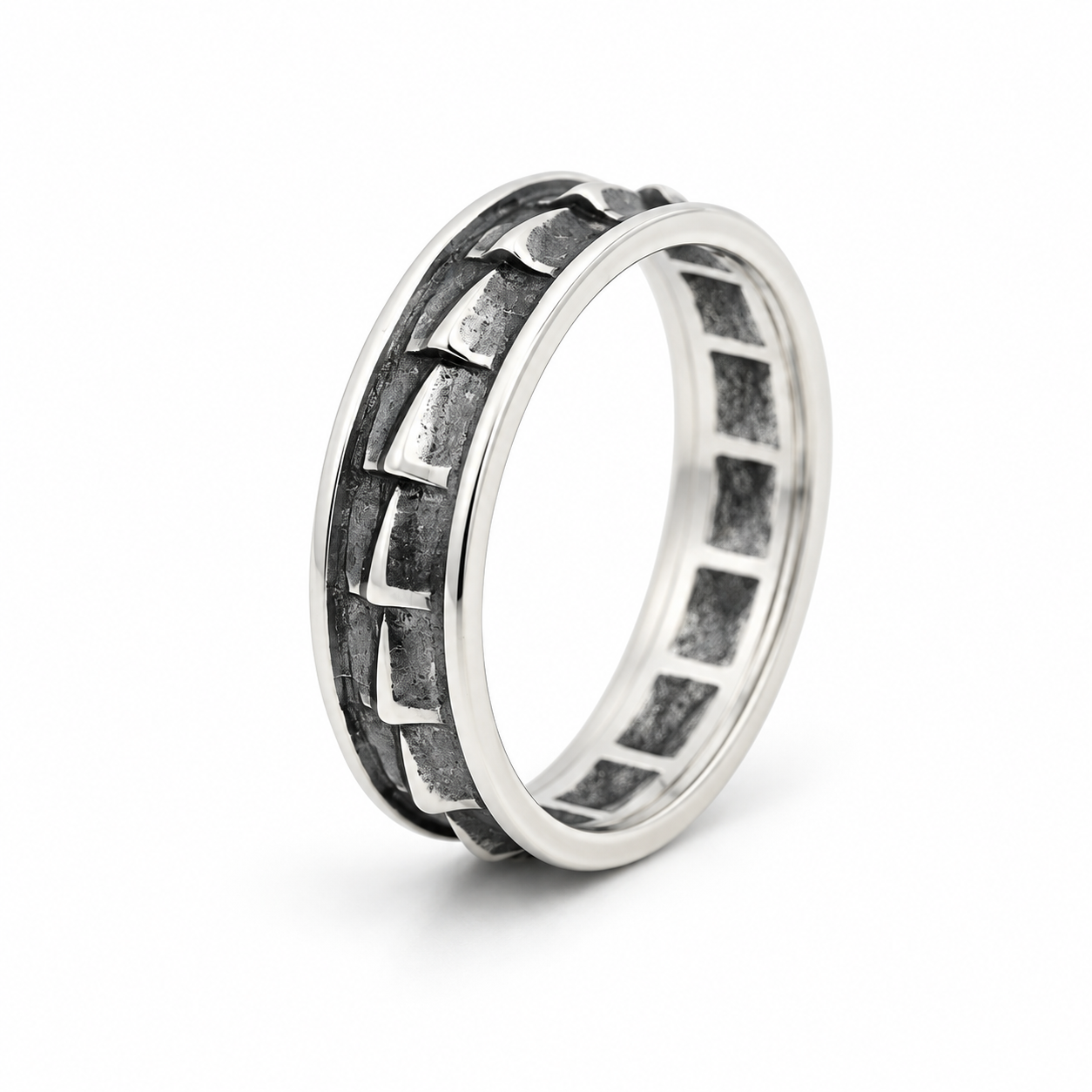 Oxidized Pattern Ring – 925 Sterling Silver – OYA by Gemkara view 3
