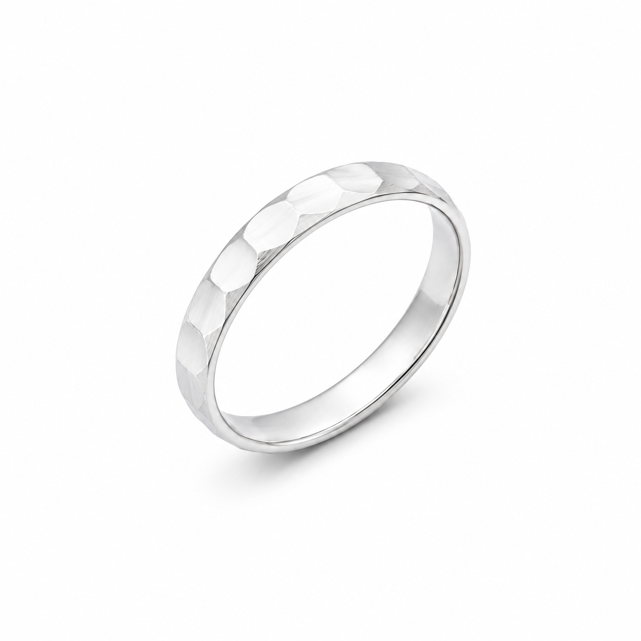 Faceted Silver Band – OYA by Gemkara view 1