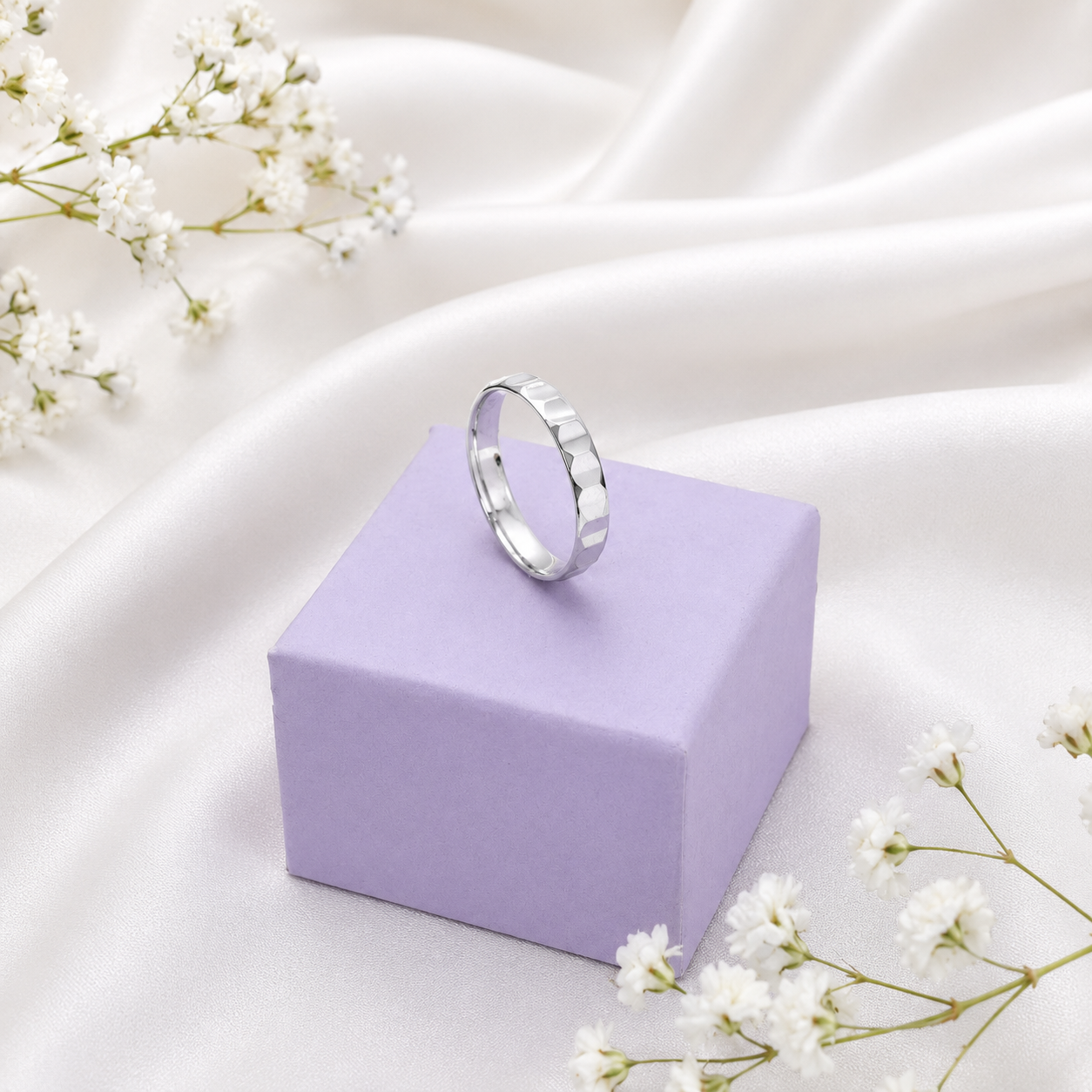 Faceted Silver Band – OYA by Gemkara view 3
