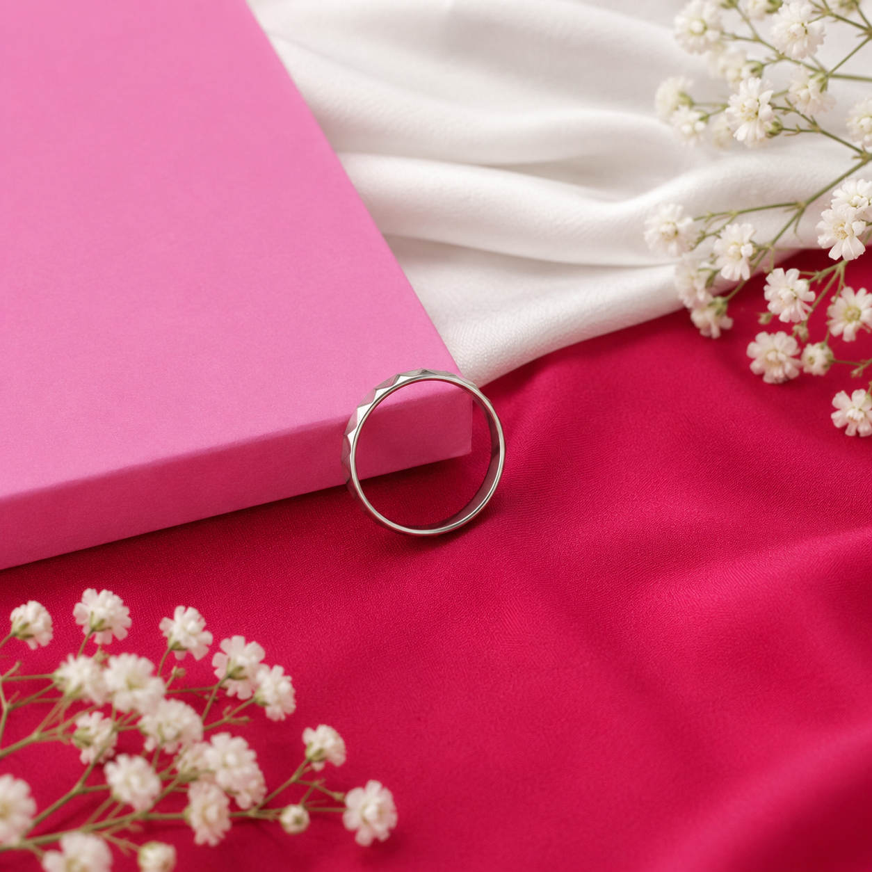 Faceted Silver Band – OYA by Gemkara view 4