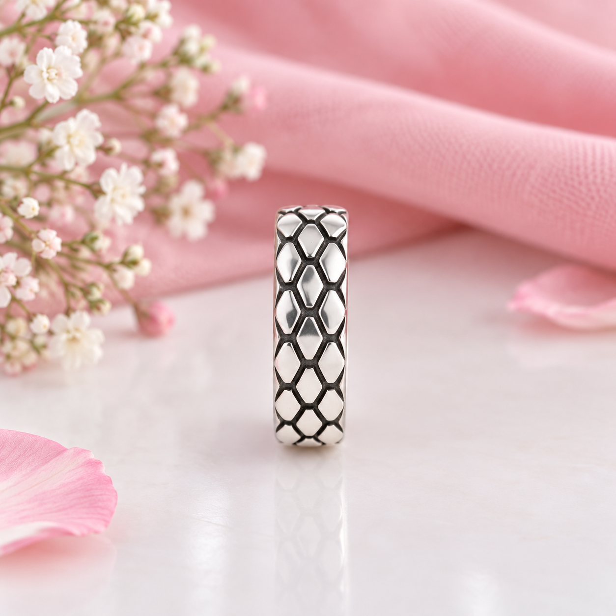 Snake Pattern Ring – 925 Sterling Silver – OYA by Gemkara view 4