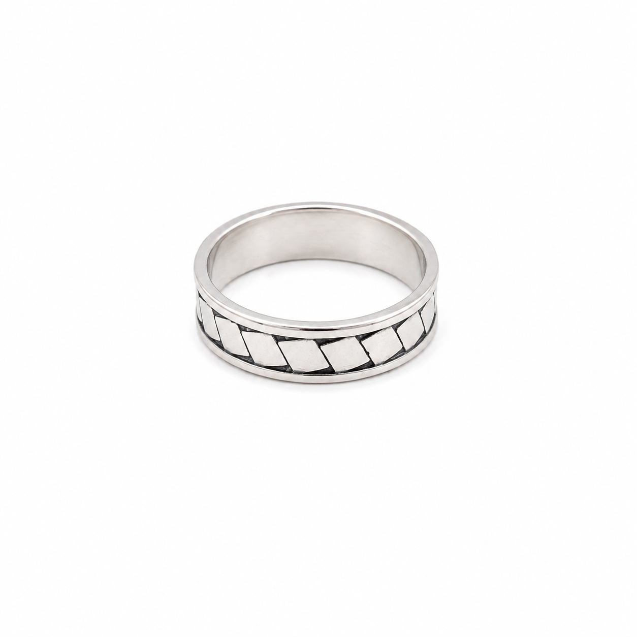 Geometric Design Ring – 925 Sterling Silver – OYA by Gemkara view 1