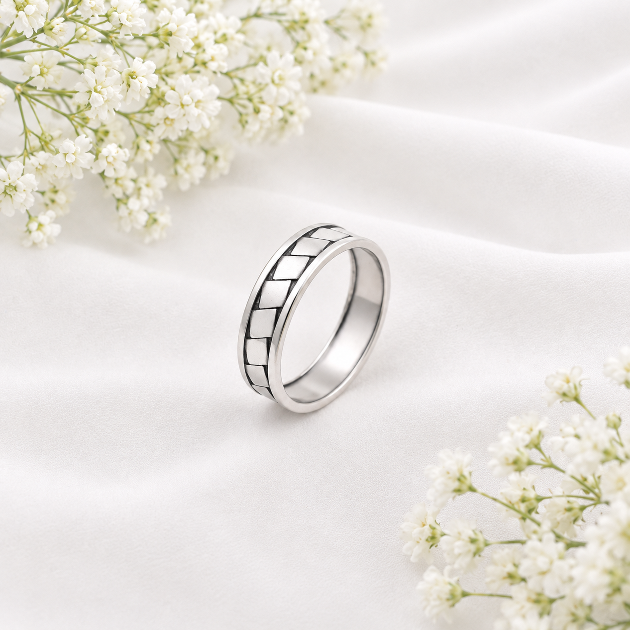 Geometric Design Ring – 925 Sterling Silver – OYA by Gemkara view 3