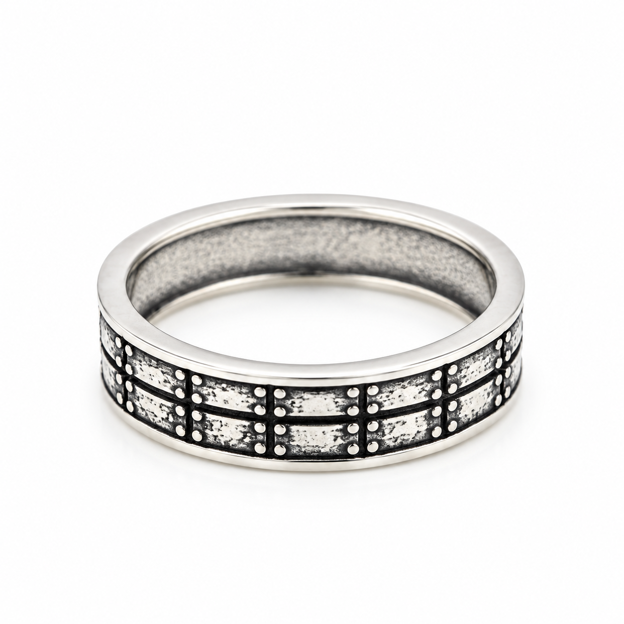 Oxidized Dot Ring – 925 Sterling Silver – OYA by Gemkara view 1