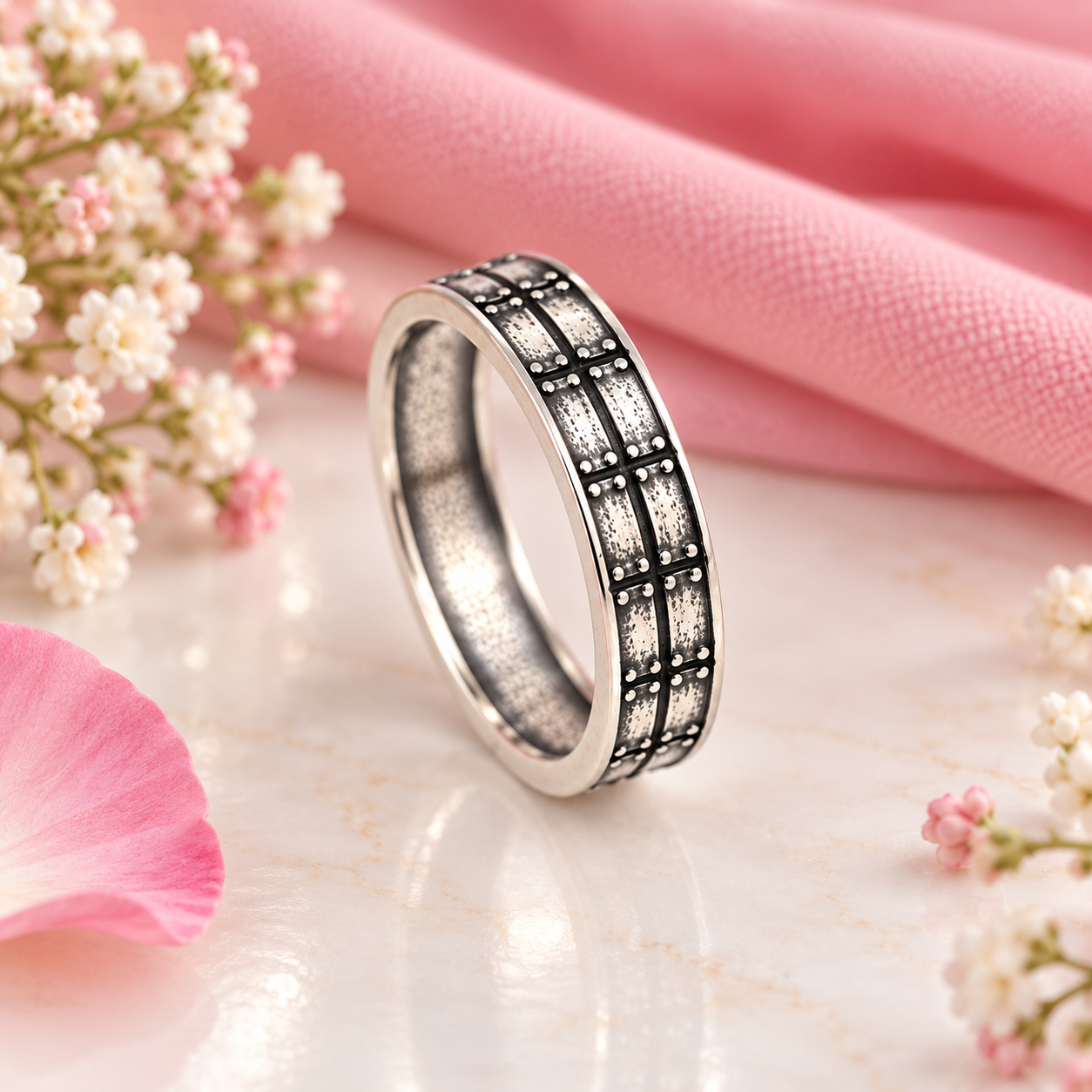 Oxidized Dot Ring – 925 Sterling Silver – OYA by Gemkara view 4