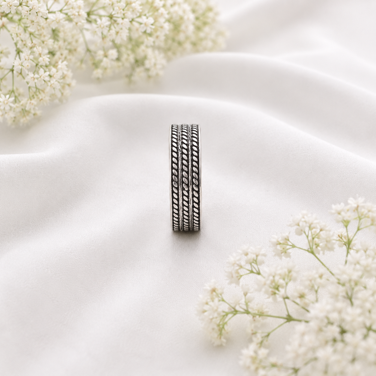 Rope Band Ring – 925 Sterling Silver – OYA by Gemkara view 4