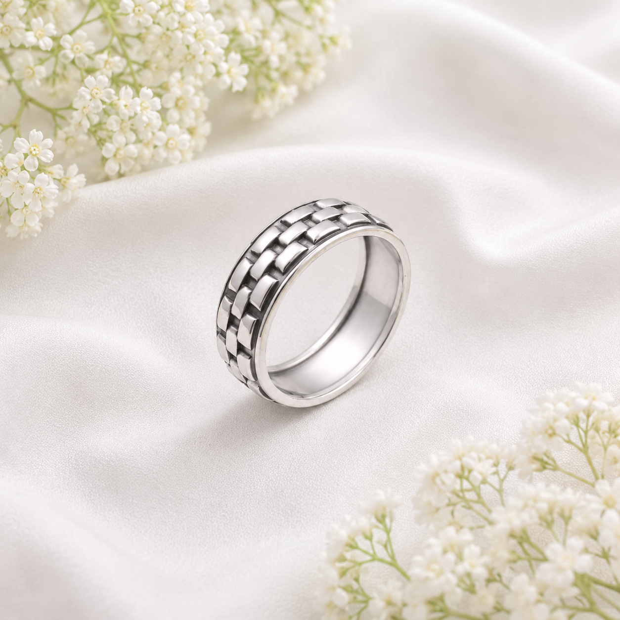 Geometric Band Ring – 925 Sterling Silver – OYA by Gemkara view 3