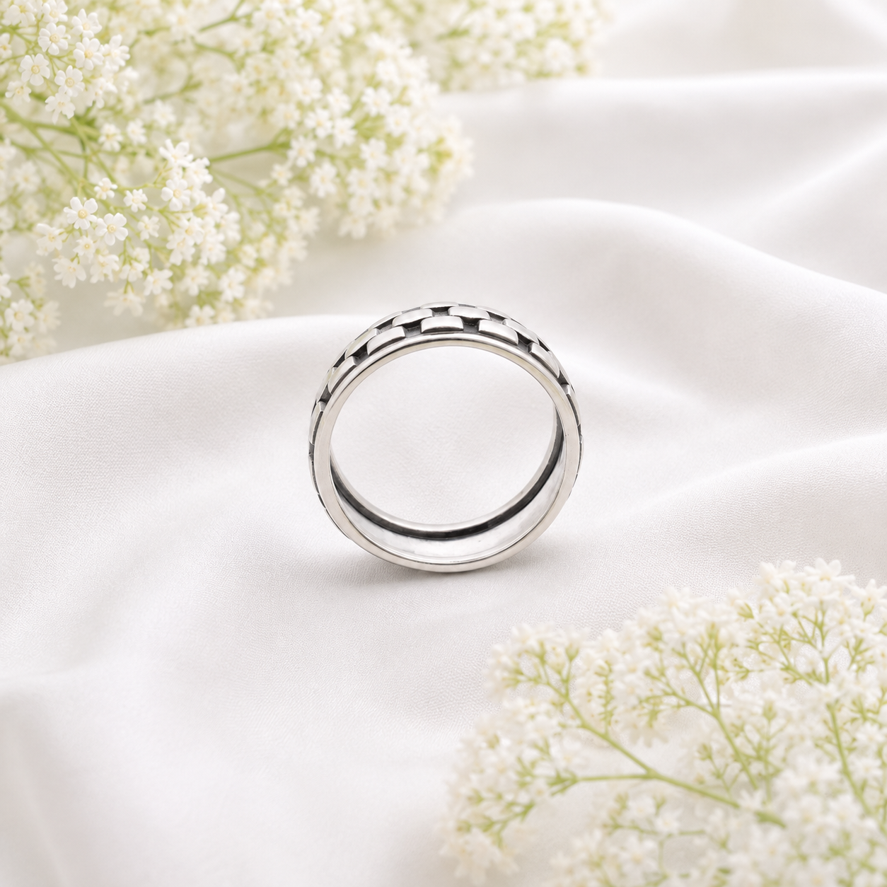 Geometric Band Ring – 925 Sterling Silver – OYA by Gemkara view 4
