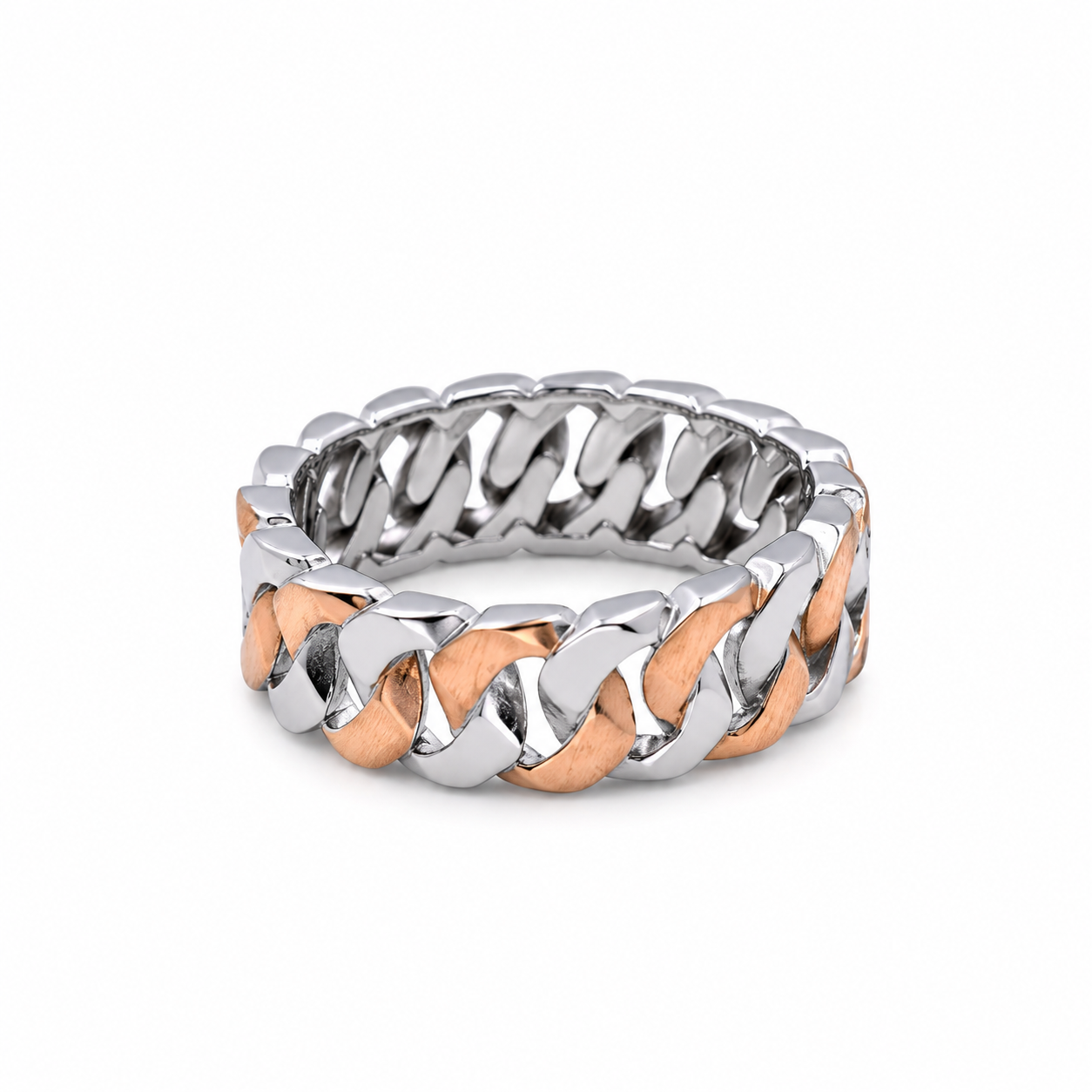 Two-Tone Braided Ring – 925 Sterling Silver – OYA by Gemkara view 1