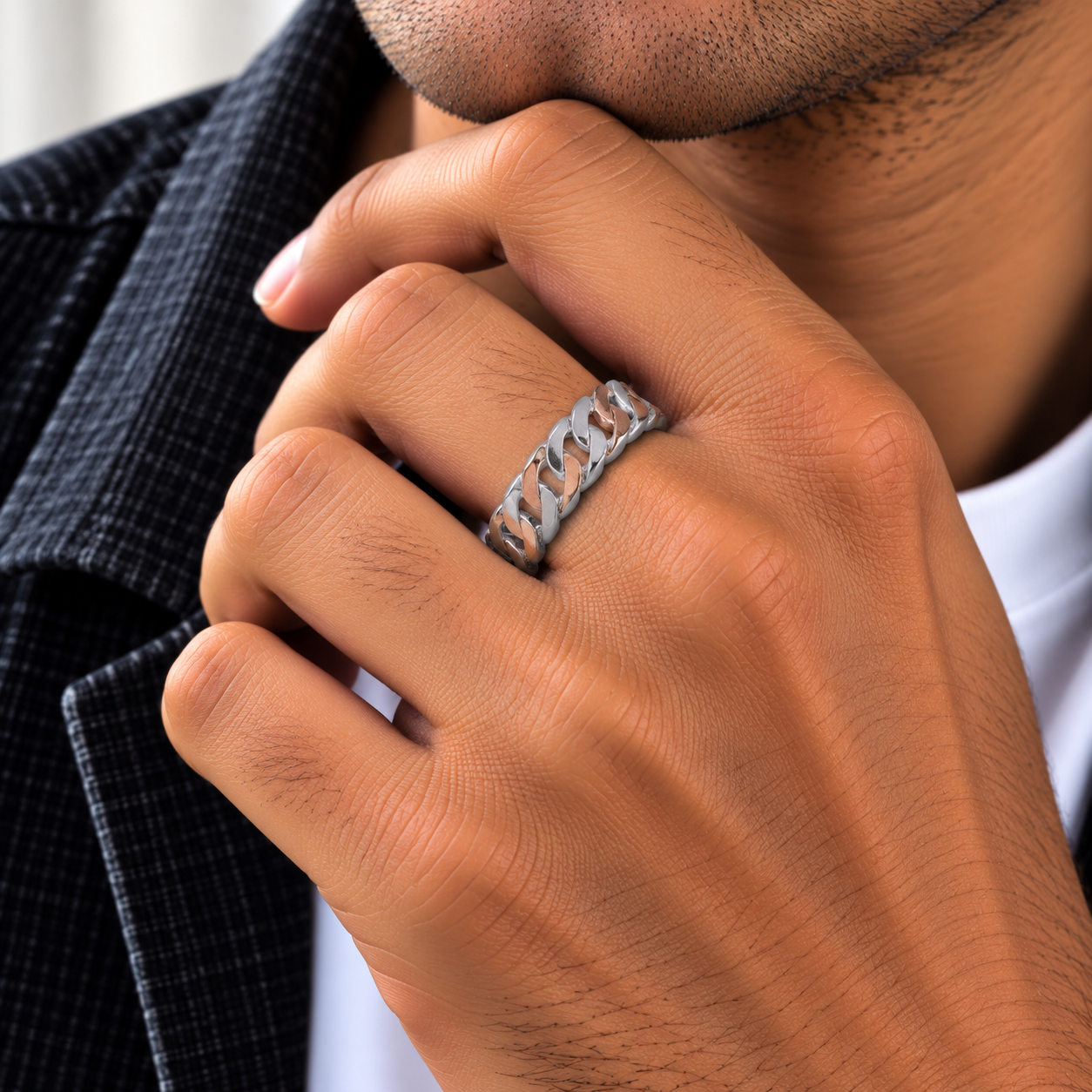 Two-Tone Braided Ring – 925 Sterling Silver – OYA by Gemkara view 2